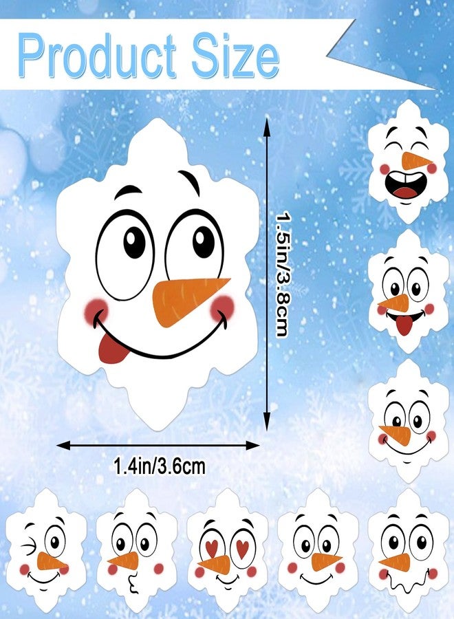 JULMELON Christmas Stickers, 700Pcs Snowflake Snowman 1.5 Inch Winter Face Labels for Kids Xmas Party Favors and Holiday Decorations - Image 2