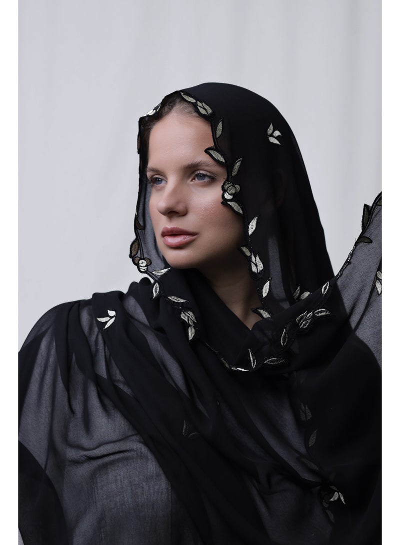 Ophelia Embroidery Hijab – Elegant Embroidered Modest Hijab for Women - Image 1