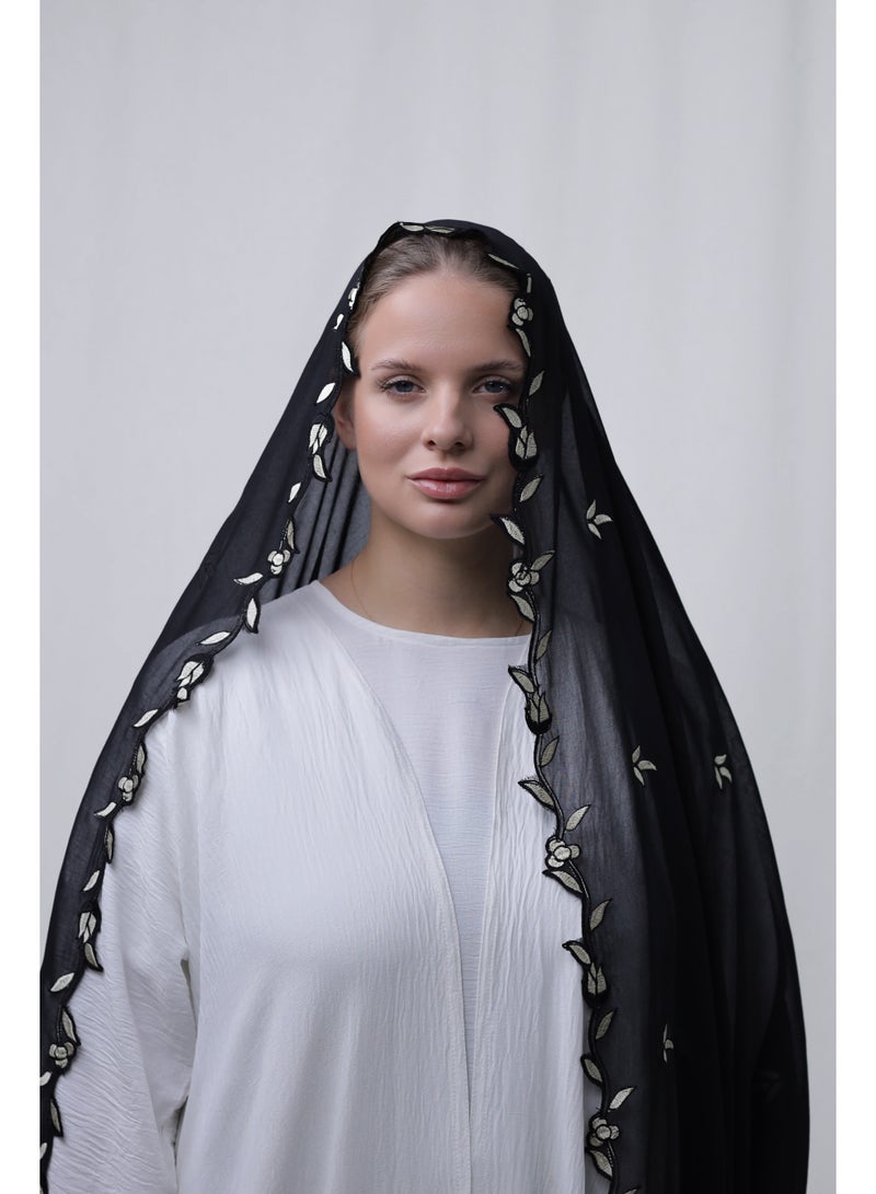 Ophelia Embroidery Hijab – Elegant Embroidered Modest Hijab for Women - Image 3