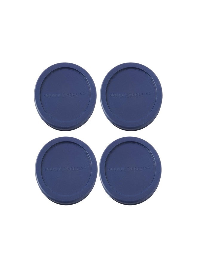أنكور هوكينغ أغطية بديلة من Anchor Hocking لتخزين الطعام الزجاجي، كوب واحد دائري، أزرق داكن، مجموعة من 4 قطع (متوافقة أيضًا مع تخزين الطعام الزجاجي من Pyrex) - Image 1