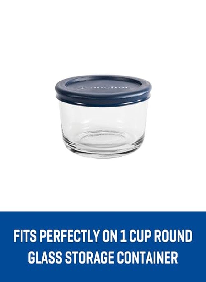 أنكور هوكينغ أغطية بديلة من Anchor Hocking لتخزين الطعام الزجاجي، كوب واحد دائري، أزرق داكن، مجموعة من 4 قطع (متوافقة أيضًا مع تخزين الطعام الزجاجي من Pyrex) - Image 4