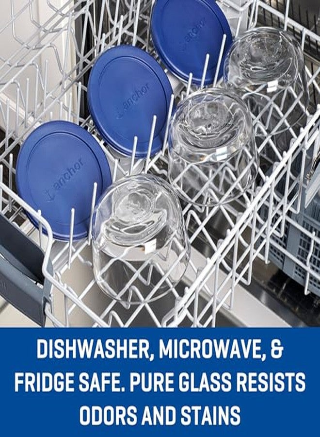 أنكور هوكينغ أغطية بديلة من Anchor Hocking لتخزين الطعام الزجاجي، كوب واحد دائري، أزرق داكن، مجموعة من 4 قطع (متوافقة أيضًا مع تخزين الطعام الزجاجي من Pyrex) - Image 3