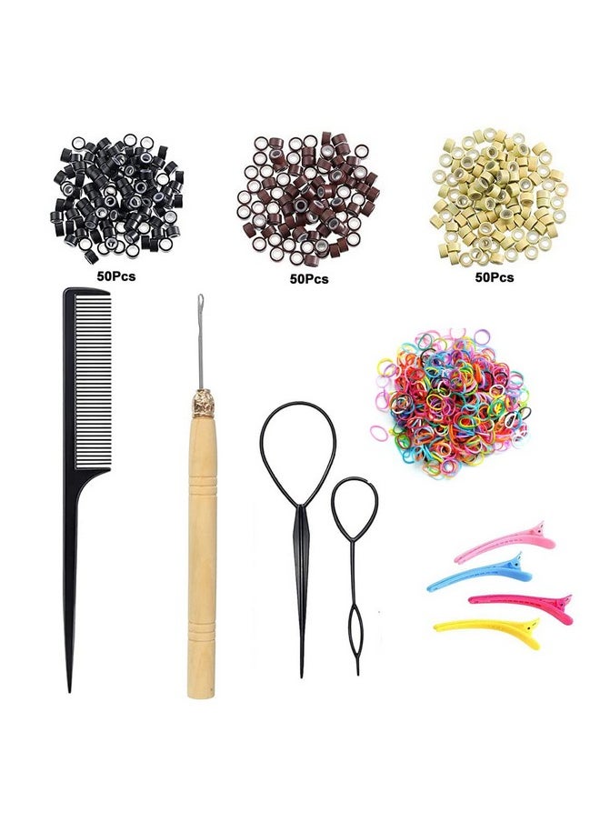 USHUIUS - Hair Tinsel Kit With Tools Pink Tinsel Hair Extensions 6Pcs 1200 Strands Fairy Hair Tinsel Heat Resistant Glitter Hair Extensions Sparkling Shiny Hair Tensile For Women (Pink 6Pcs) - Image 1