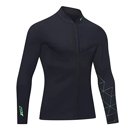 ZCCO Wetsuit Top Men's 3mm Neoprene Wetsuits Jacket,Front Zipper Long Sleeves Diving Suit for Swimming,Snorkeling,Scuba Diving,Surfing (3FT-MN-2XL) - Image 5