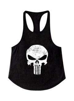 نيبمينينت فيست تدريب مزين بطبعة جمجمة من فيلم "The Punisher" وبظهر على شكل حرف Y أسود/ أبيض  - Image 1