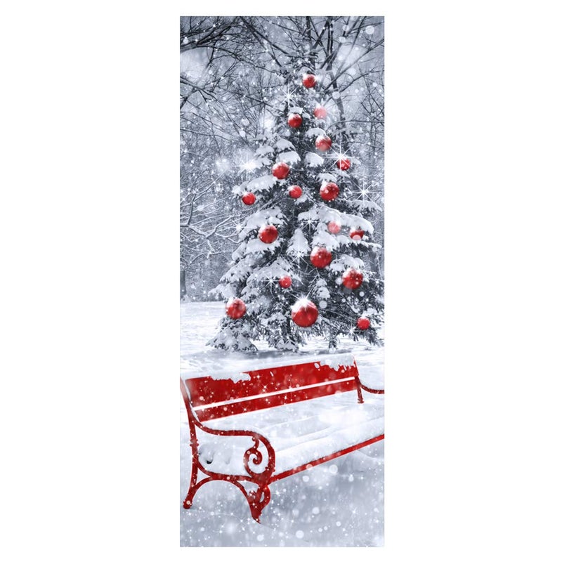 Modern Art Christmas Tree 3D Door Sticker Peel and Stick Removable Vinyl Door Decals for Home Decor 303x78777x200cm 2 Pcs Set