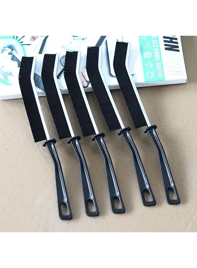 5pcs Black Crevice Cleaning Brush Multi Purpose Narrow Slit Cleaner With Ergonomic Handle - Image 2