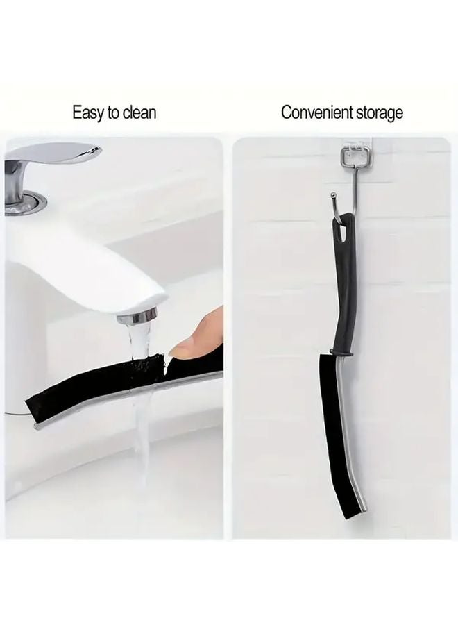 5pcs Black Crevice Cleaning Brush Multi Purpose Narrow Slit Cleaner With Ergonomic Handle - Image 5