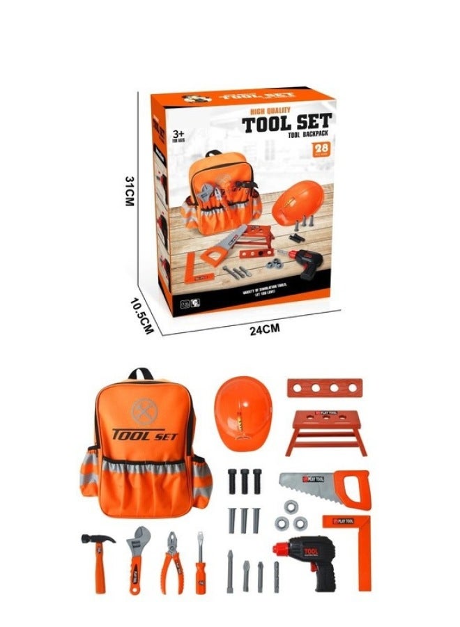 Children's Simulation Repair Toolbox Suit Tool Schoolbag Electric Drill Screwdriver Repair Play House Toy Suit-Color:G2013732 Plastic Repair Tool Box - Image 2