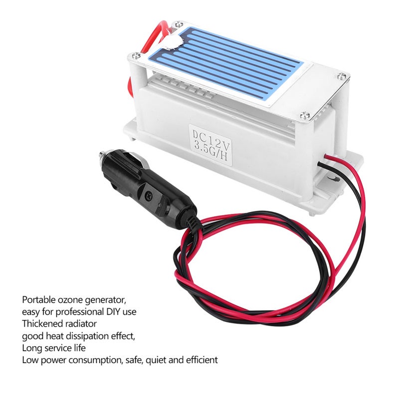 Ozone Generator: Portable Device With Thickened Radiator, Low Power Consumption - Cigar Lighter Plug Air Purifier for Household, Car, Professional DIY Applications - Image 3