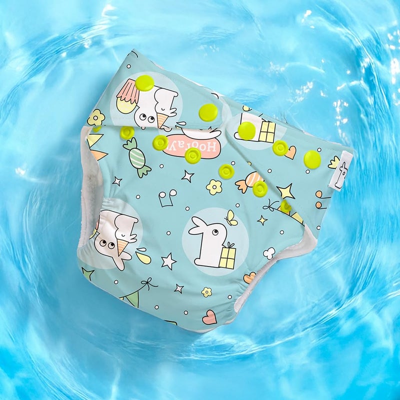 SuperBottoms Swimming Diapers for Babies & Toddlers - Reusable & Adjustable Swim Diapers - Washable Cloth Diapers - Skin Friendly Fabric - Easy to Clean - Fits 3M - 3Y - Image 5