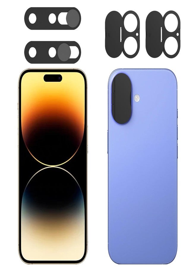 EYSOFT غطاء كاميرا أمامية EYSOFT متوافق مع آيفون 16/16 بلس مع غطاء عدسة خلفية، يحمي الخصوصية والأمان ولكن لا يؤثر على التعرف على الوجه (عبوة 2) - نسخة محدثة 2025 - Image 1