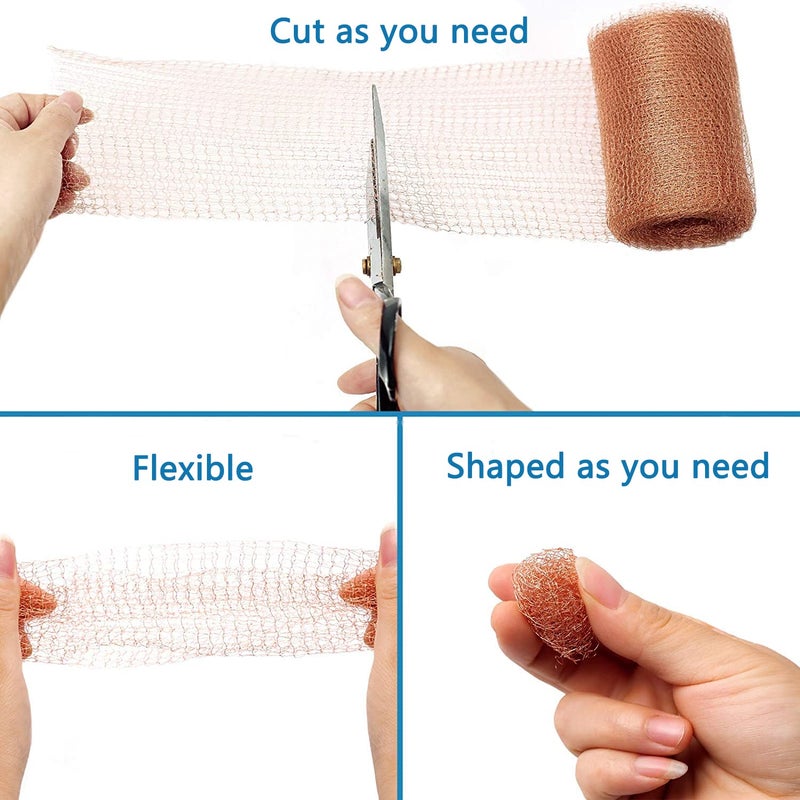 SOTEE Copper Mesh - 5 Inches x 30 ft, 100% Pure Copper, Durable Fill Fabric for Hole Blocking, Flexible and Strechy, Garderning and Sealing Water Opening - Image 5