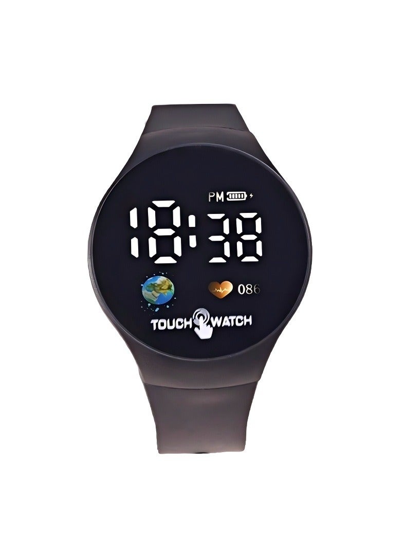 Touch 4pcs Fashion Round Touch Screen Electronic Watch Digital Student Watch - Image 2