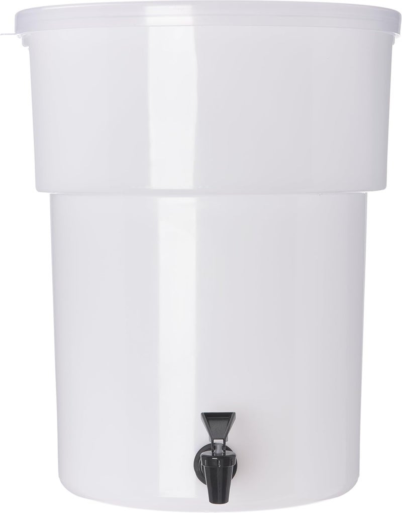 Carlisle FoodService Products 5 Gallon Polyethylene Round Beverage Dispenser in White - Image 2