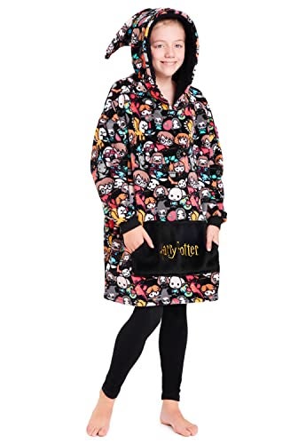 Harry Potter Blanket Hoodie for Kids Cozy Hogwarts Warm Fleece Wearable Blanket Multicolor - Image 1