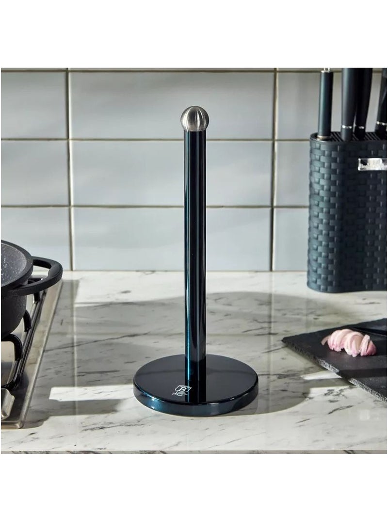 Paper Towel Holder, Black, Stainless Steel  - Image 1
