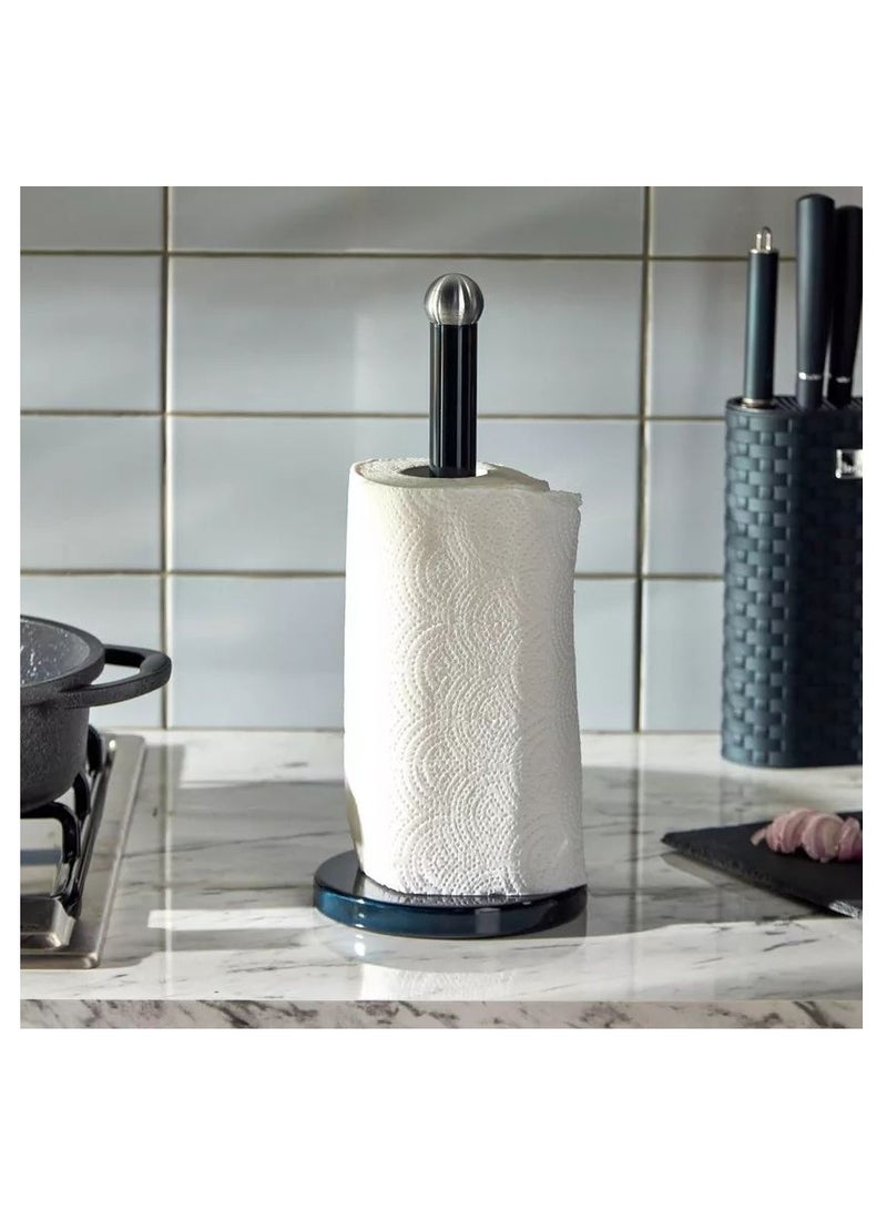Paper Towel Holder, Black, Stainless Steel  - Image 2