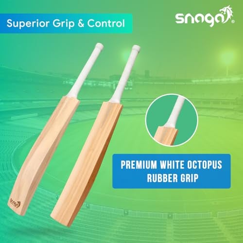 Snaga Premium Kashmir Willow Cricket Bat with Padded Bat Cover, Ready to Play Bat with Visible Grains Suitable for Leather Ball, Hard Tennis Ball, Season Ball (Full Size) - Image 4