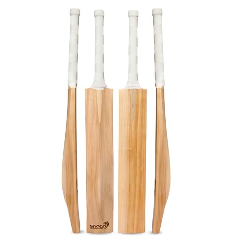Snaga Premium Kashmir Willow Cricket Bat with Padded Bat Cover, Ready to Play Bat with Visible Grains Suitable for Leather Ball, Hard Tennis Ball, Season Ball (Full Size) - Image 1