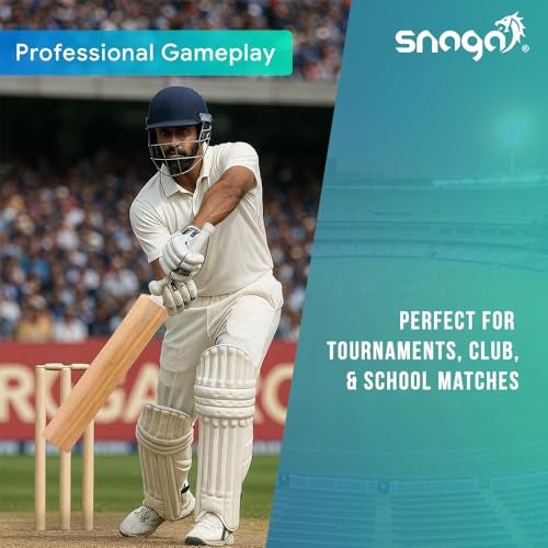 Snaga Premium Kashmir Willow Cricket Bat with Padded Bat Cover, Ready to Play Bat with Visible Grains Suitable for Leather Ball, Hard Tennis Ball, Season Ball (Full Size) - Image 5