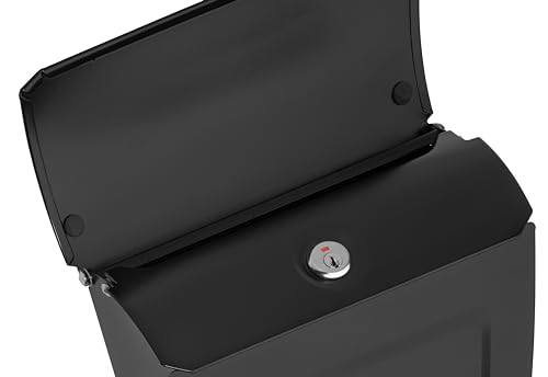 Architectural Mailboxes Aspen™ Locking, Vertical Wall-Mounted Mailbox for Outside, Modern Metal Galvanized Steel Small Mail Box with Lock and Key Drop Box, Black - Image 4