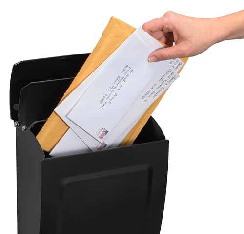 Architectural Mailboxes Aspen™ Locking, Vertical Wall-Mounted Mailbox for Outside, Modern Metal Galvanized Steel Small Mail Box with Lock and Key Drop Box, Black - Image 3