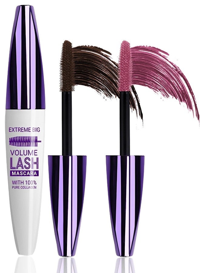 LYSdefeu 5D Burgundy Brown Mascara for Eyelashes-2Pcs Longlasting Waterproof Smudgeproof Colored rimel de pestañas,Curling Eye Lashes Fiber Mascara Volume and Length,Women’s Day Eye Makeup Gift for Women Gril - Image 1