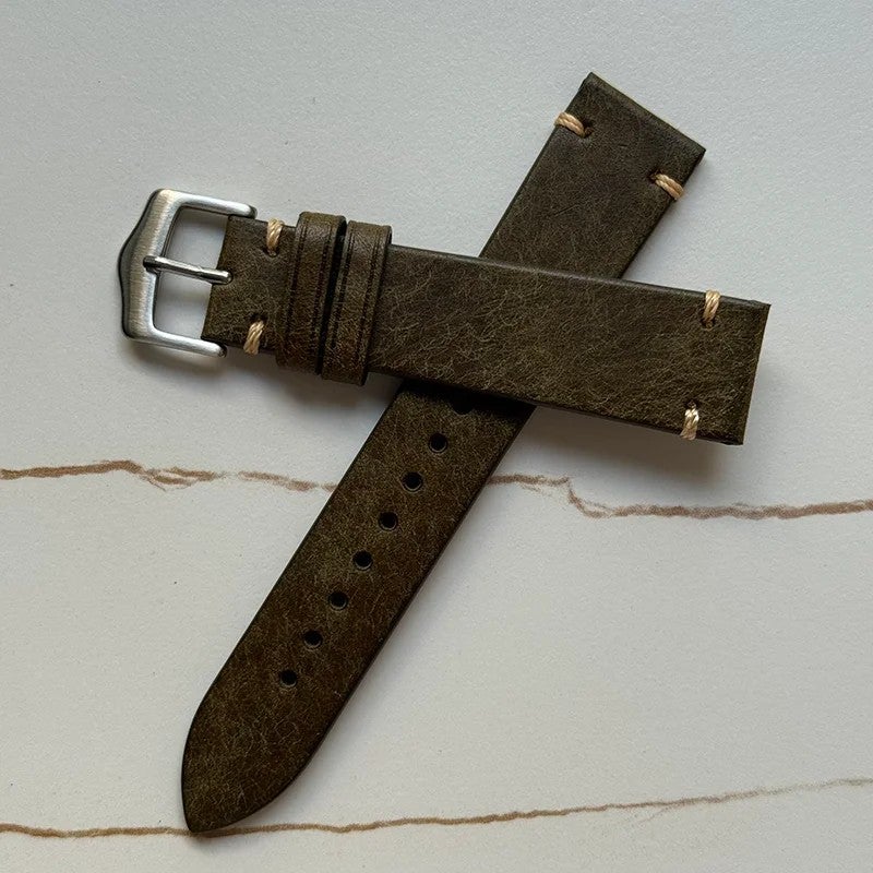 Bluejw Top Selected Italian Handmade Leather Strap Replacement for 20mm 22mm Luxury Genuine Italian Pueblo Leather Watch Band for Men – Premium Replace the Watch Strap Option - Image 1