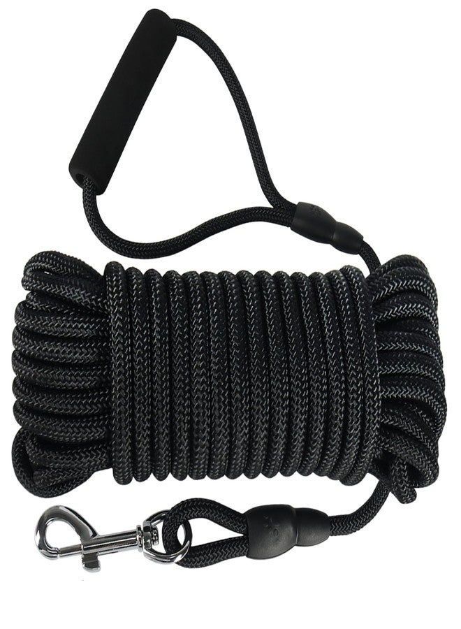 Vivifying Floating Long Dog Leash, 32ft Dog Training Leash for Outside and Yard, Durable Long Line Lead with Soft Handle for Camping, Hiking, Swimming, Beach and Lake (Black) - Image 1