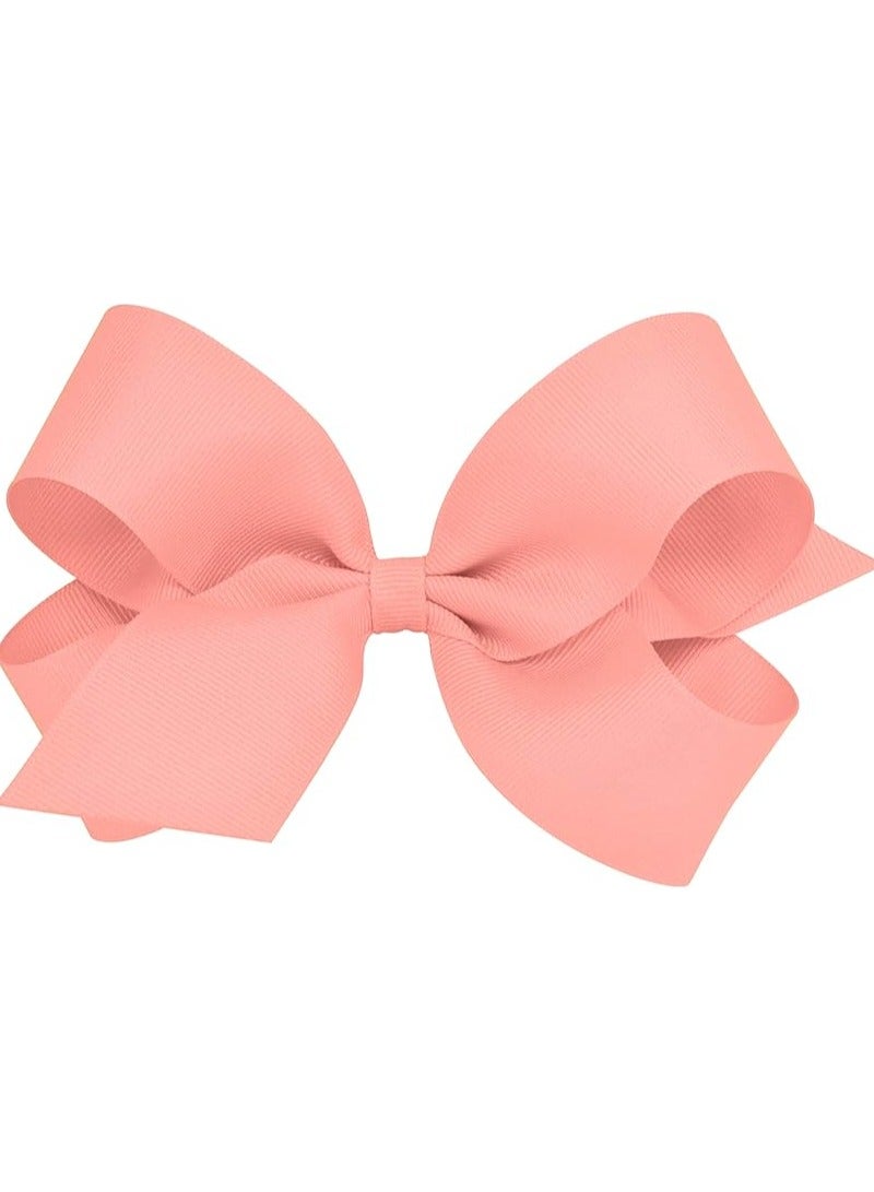 ORiTi Girls' Classic Grosgrain Hair Bow on a WeeStay Clip with Plain Wrap, Multiple Color and Size Options for All Hair Types, Handmade - Image 1