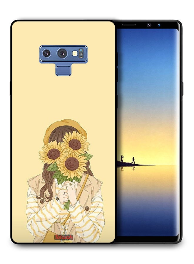 Tolwak Samsung Galaxy Note 9 Protective Case Cover Hide Face With Sunflowers - Image 1