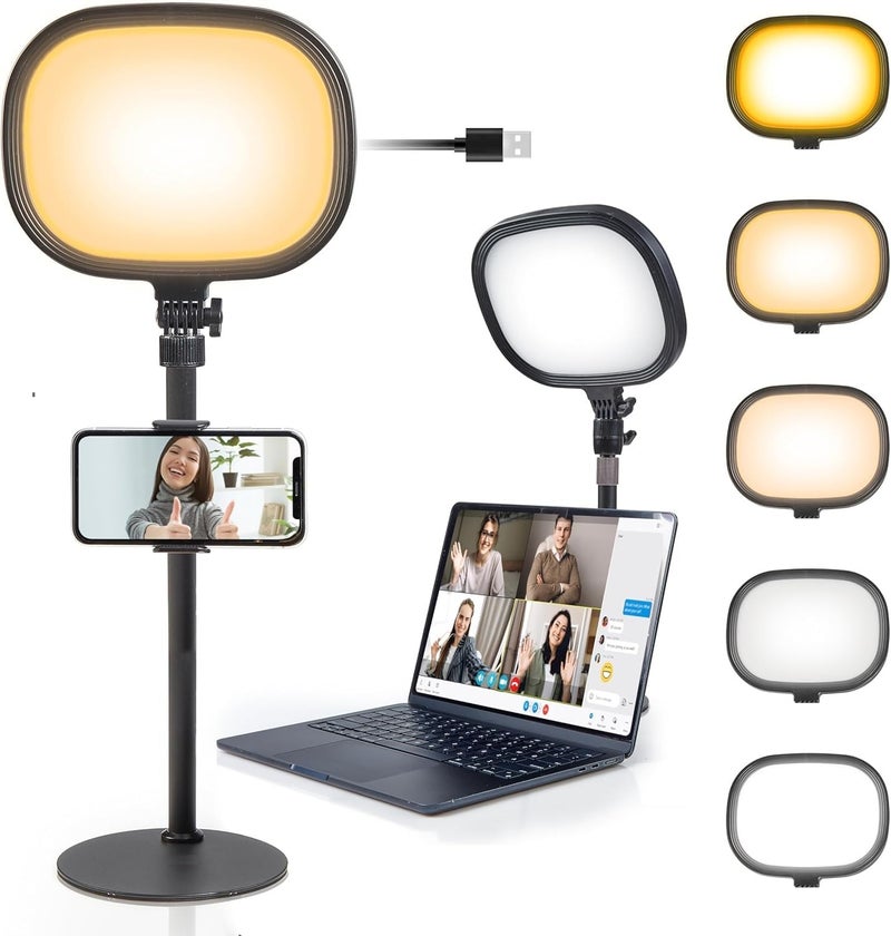 Adofys Slab Key Light for Video Shooting YouTube, Tripod Stand with Light Five Color Temperatures 3200K-5600K, Adjustable Brightness 1455 Lumens, CRI 95+ with Extendable Stand for Content Creation. - Image 1