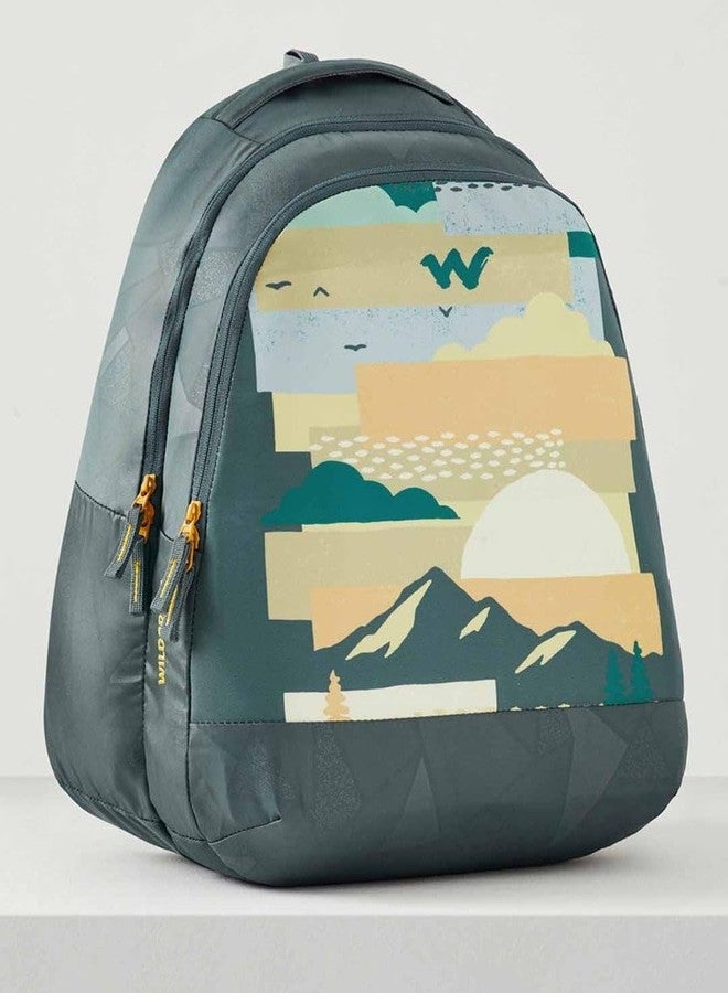 Wildcraft 35 Litres Blaze 3 Compartment Laptop Backpack (12951, Dk_Forest Nature, Green) - Image 3