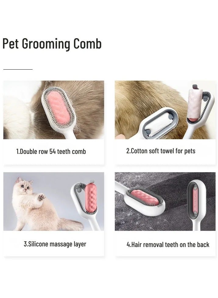 PetGravity Pet Cleaning Hair Removal Comb, Cat Free Wet Wipe Comb, Pet Sticky Hair Apparatus, Cat and Dog Universal Pet Comb, Cat Cleaning Supplies (Short hair model, Pink) - Image 3