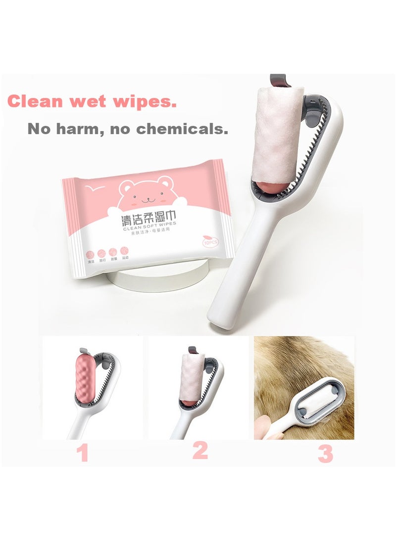 PetGravity Pet Cleaning Hair Removal Comb, Cat Free Wet Wipe Comb, Pet Sticky Hair Apparatus, Cat and Dog Universal Pet Comb, Cat Cleaning Supplies (Short hair model, Pink) - Image 5