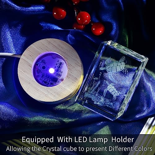 YouerCrystal 3D Crystal Night Light with Multicolor LED - Sea Turtle Figurines Decor Glass Figurine Lamp Stuff for Room Birthday for Boys Girls Best Friend Lovers Room Decor - Image 5