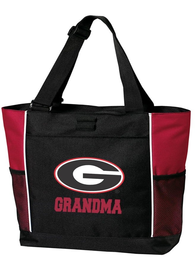 Broad Bay University of Georgia Grandma Tote Bags Red Georgia Bulldogs Grandmother Totes Beach Travel - Image 1