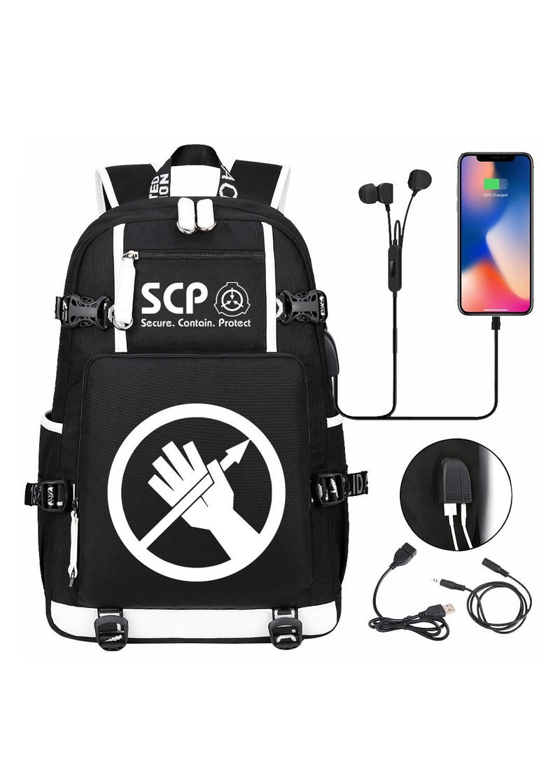 USB Print Youth Casual Travel Backpack