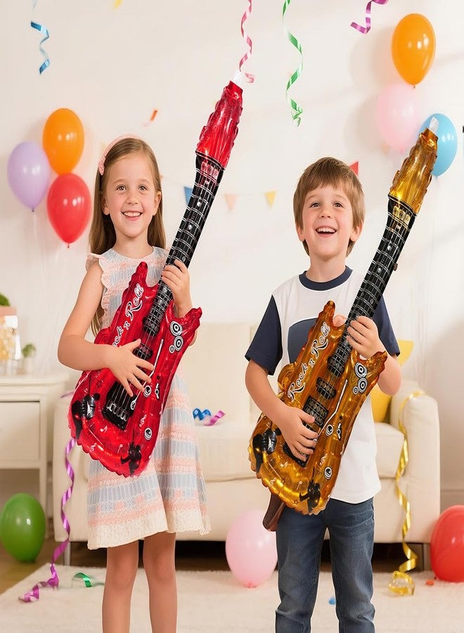 Deermon Red Music Note Guitar Foil Balloons, Disco Rock Props Musical Instrument Guitar Shaped Balloon With Bell For Stage Properties Early Education Festival Concert Birthday Baby Shower Party Supplies - Image 4