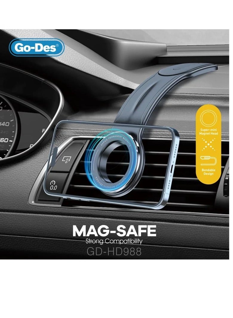 GO-DES GD-HD988 Super Strong Magnetic Freely Foldable Car Phone Holder Support MagSafe Charging - Image 3