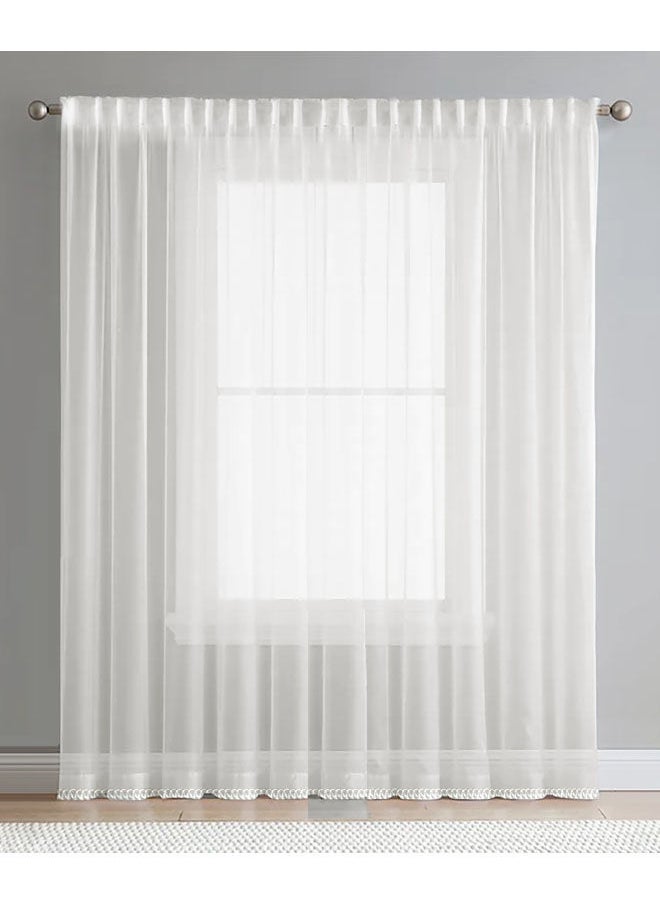 Naguib Selim - Luxury Voile Curtains Luxury Fabric 1 Piece Off White-300x300 - Image 1