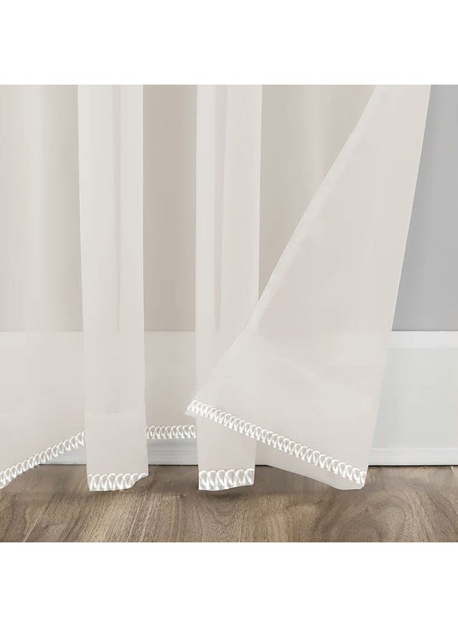 Naguib Selim - Luxury Voile Curtains Luxury Fabric 1 Piece Off White-300x300 - Image 1