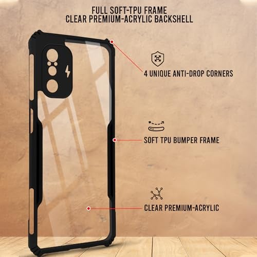 Jkobi Back Cover Case for Poco F3 GT (Shockproof with Polycarbonate Clear Panel | Professional Black) - Image 2