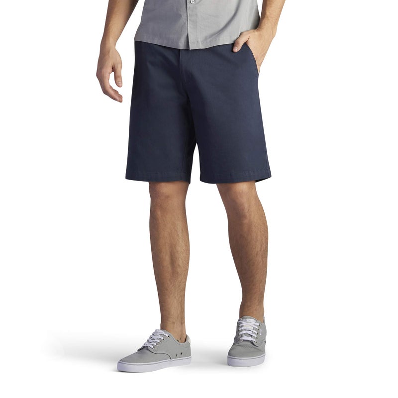 Lee Men's Extreme Motion Flat Front Short, Navy, 40