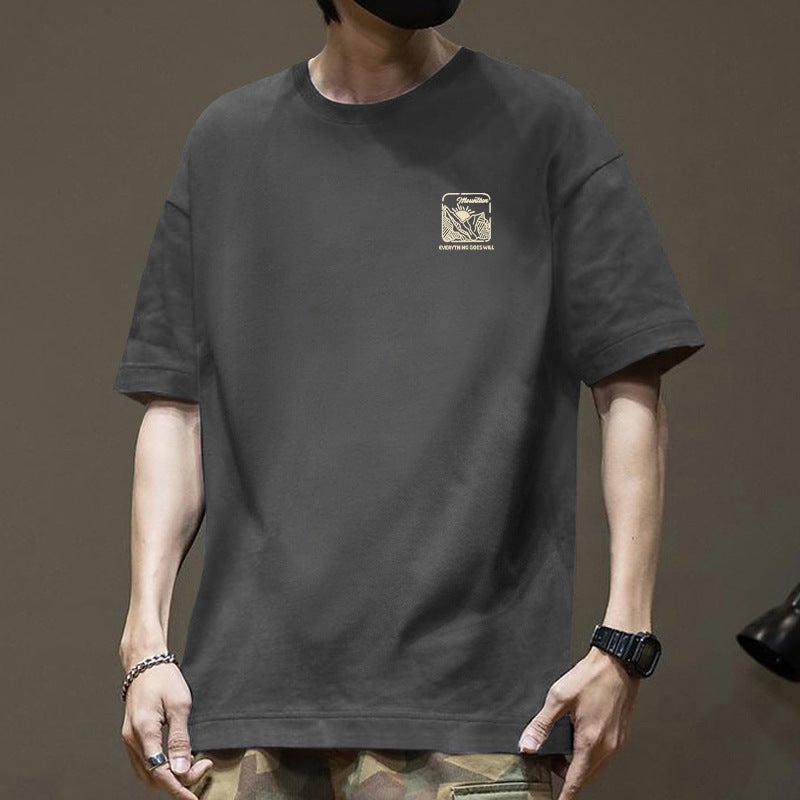 Boys Short-Sleeved T-Shirt Trendy Brand Summer Loose Summer Cotton New Base Shirt Top Clothes T-Shirt - Image 4