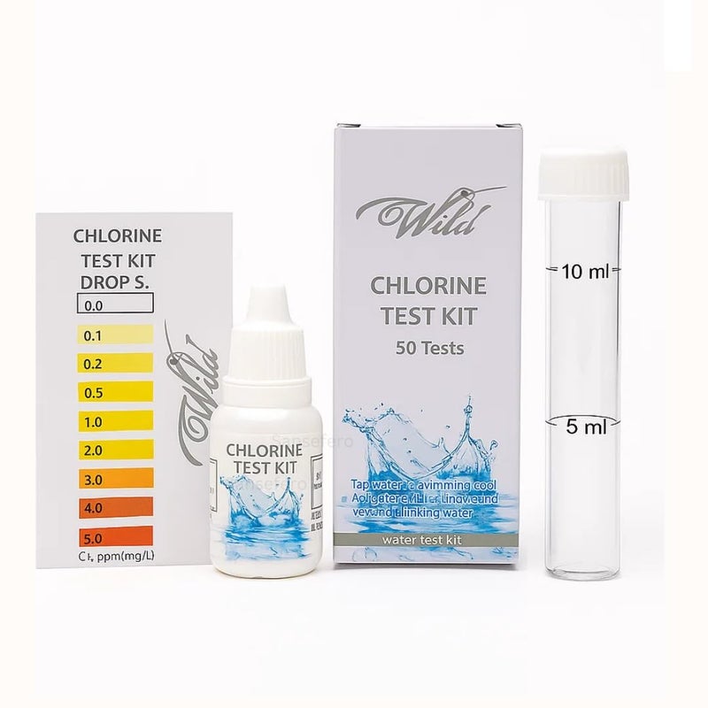 SANSEFERO ® Aquatic Remedies Chlorine Test Kit With Multi-Purpose Reliable Water Safety Testing For Tap Water, Aquarium Water, Drinking Water, Pools & Industrial Use 50 Tests (12.5 Ml) - Image 1