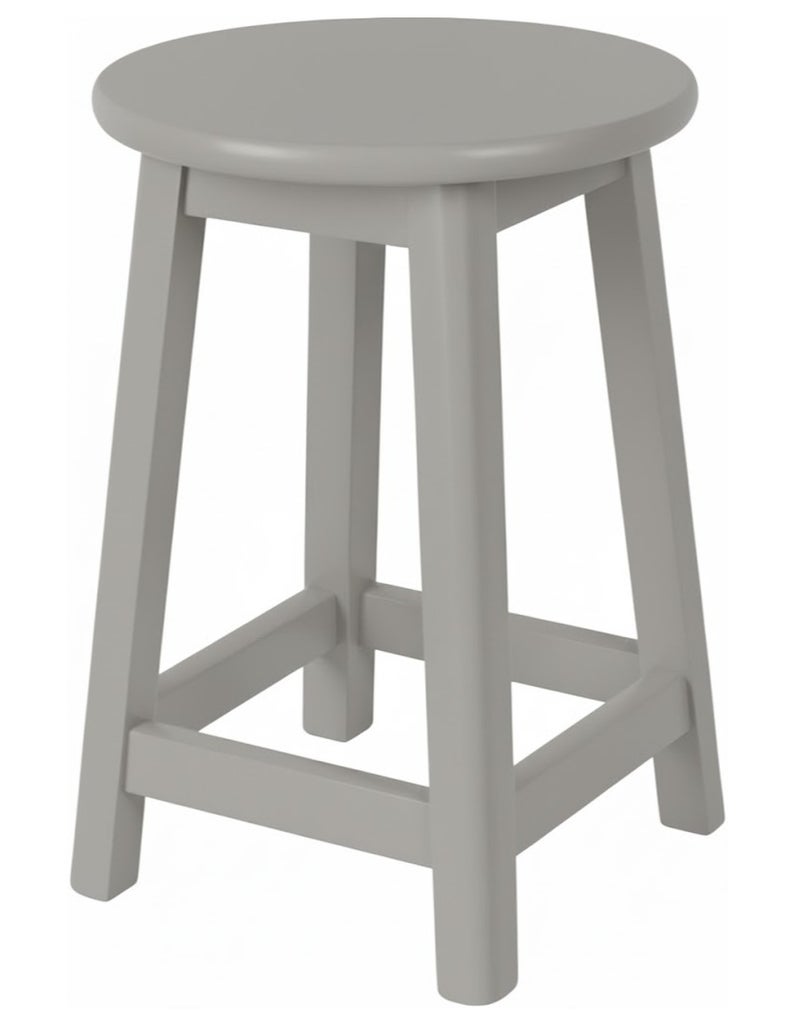 Wooden bar stool without backrest, 50 cm light grey color