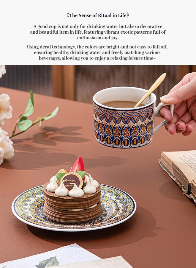 Premium Coffee Cup & Saucer Set - Elegant Ceramic Tea/Coffee Cups, Perfect Wedding Favor & Occasion Gift• Stylish Ceramic Cup with Cake Plate• Soft-Grip Handle, Durable & Heat-Resistant• Easy to Clean - Ideal Gift (200ml Capacity)  - Image 3