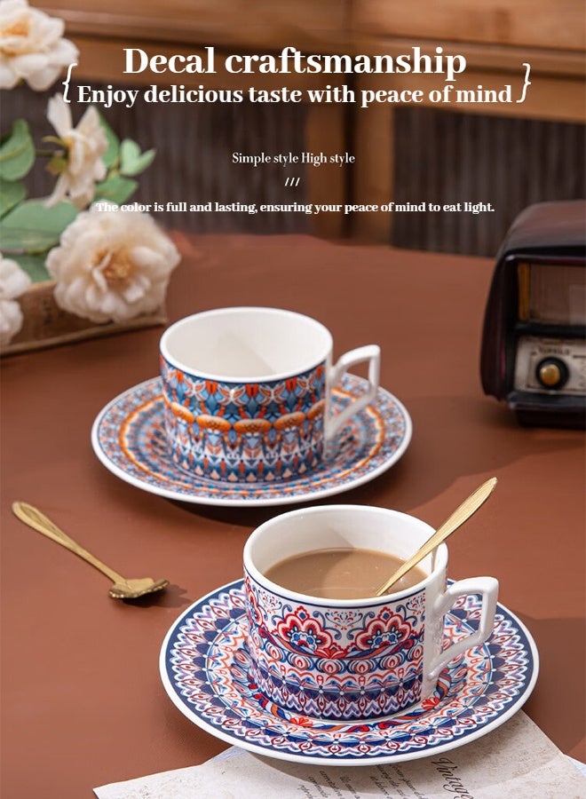 Premium Coffee Cup & Saucer Set - Elegant Ceramic Tea/Coffee Cups, Perfect Wedding Favor & Occasion Gift• Stylish Ceramic Cup with Cake Plate• Soft-Grip Handle, Durable & Heat-Resistant• Easy to Clean - Ideal Gift (200ml Capacity)  - Image 4